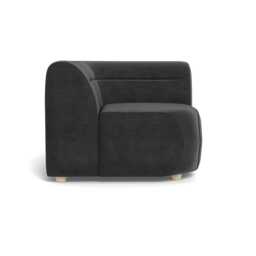 Heal's Lilli Connecting Corner Unit Smart Luxe Velvet Nickel Natural Beech Feet