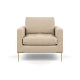 Heal's Eton Armchair Brushed Cotton Oat Brass Feet