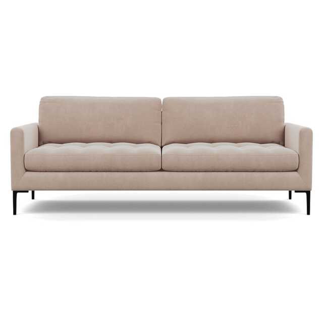 Heal's Eton 4 Seater Sofa Smart Velvet Pebble Black Feet