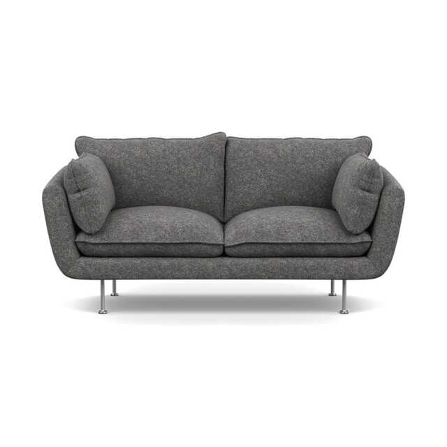 Heal's Allora 2 Seater Sofa Melton Wool Shale Stainless Steel Feet