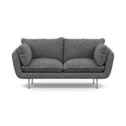 Heal's Allora 2 Seater Sofa Melton Wool Shale Stainless Steel Feet