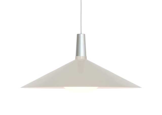 Tala Bower Pendant Light Large Oyster White & Porcelain Bulb