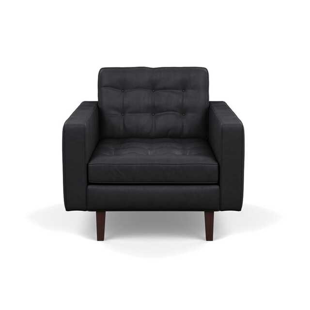 Heal's Hepburn Armchair Liena Leather Black 622 Black