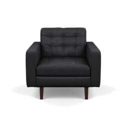 Heal's Hepburn Armchair Liena Leather Black 622 Black