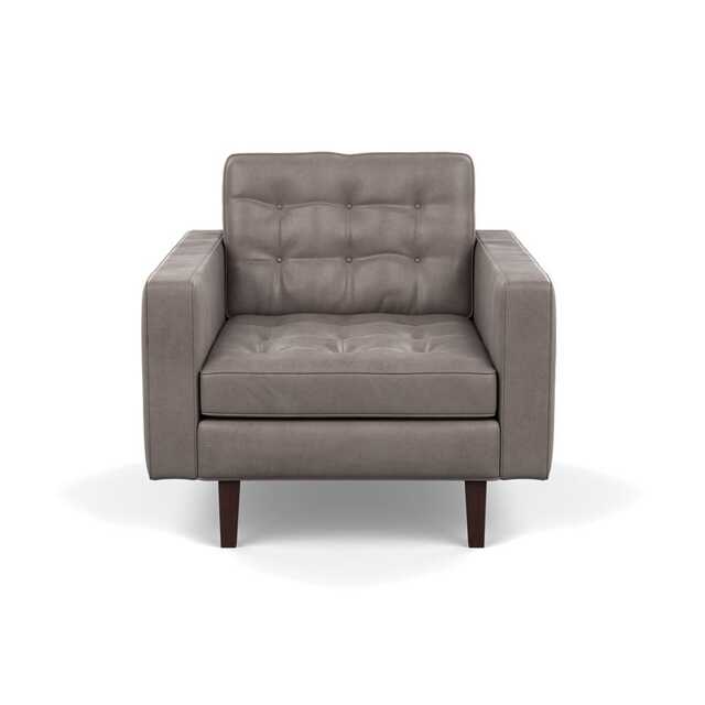 Heal's Hepburn Armchair Daino Leather Elephant Black Feet
