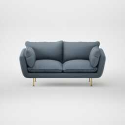 Heal's Allora 2 Seater Sofa Smart Cotton Linen Celestial Brass Feet