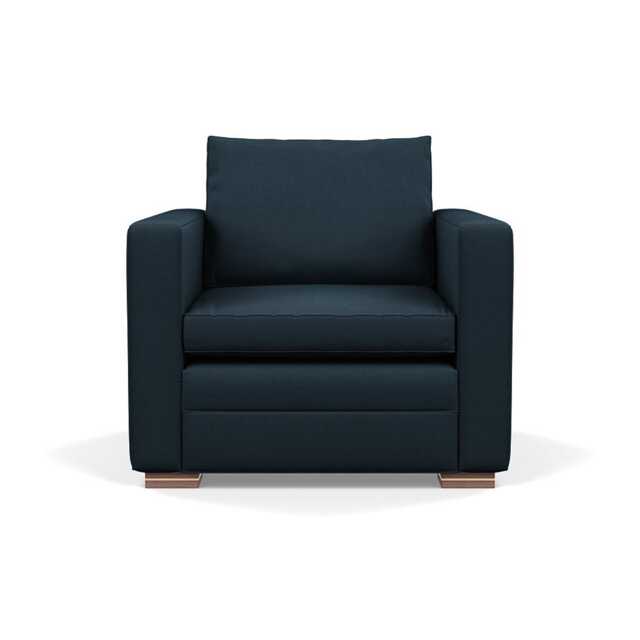 Heal's Palermo Armchair Siena Cotton Deep Sea Brass/Walnut Feet - image 1