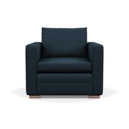 Heal's Palermo Armchair Siena Cotton Deep Sea Brass/Walnut Feet