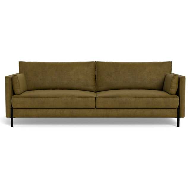 Heal's Tortona 4 Seater Sofa Smart Luxe Velvet Peridot Black Feet