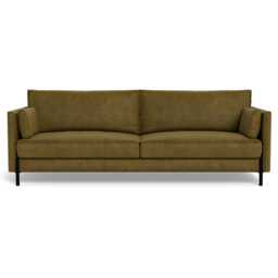 Heal's Tortona 4 Seater Sofa Smart Luxe Velvet Peridot Black Feet