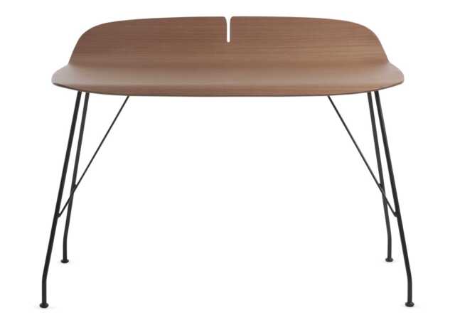 Kartell Earl of Wood Desk Dark Wood Top Black Base