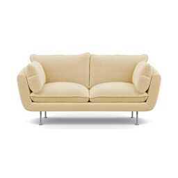 Heal's Allora 2 Seater Sofa Smart Luxe Velvet Biscuit Stainless Steel Feet