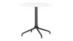 Vitra Belleville Round Table White Top Deep Black Base - thumbnail 1