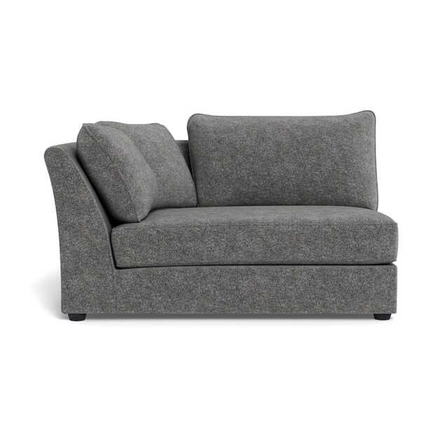Heal's Tailor Large Curved Left Hand Facing Corner Unit Melton Wool Shale Black Feet