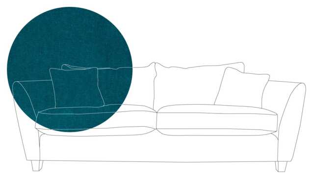 Heal's Torino 3 Seater Sofa Velvet Teal Black Feet