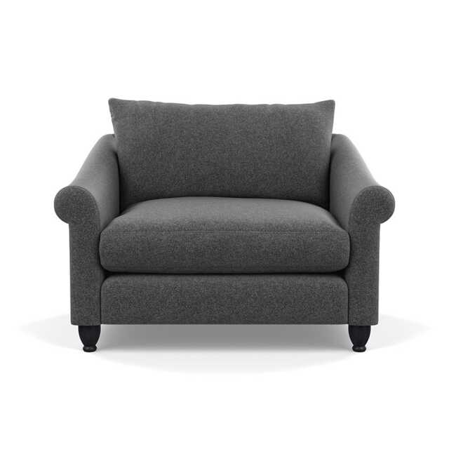 Heal's Devon Loveseat Melton Wool Granite Black Stain Beech Feet - image 1