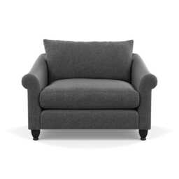 Heal's Devon Loveseat Melton Wool Granite Black Stain Beech Feet - thumbnail 1