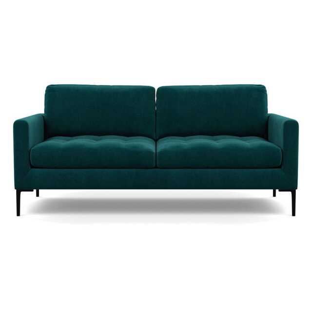 Heal's Eton 3 Seater Sofa Smart Luxe Velvet Ocean Black Feet
