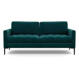 Heal's Eton 3 Seater Sofa Smart Luxe Velvet Ocean Black Feet