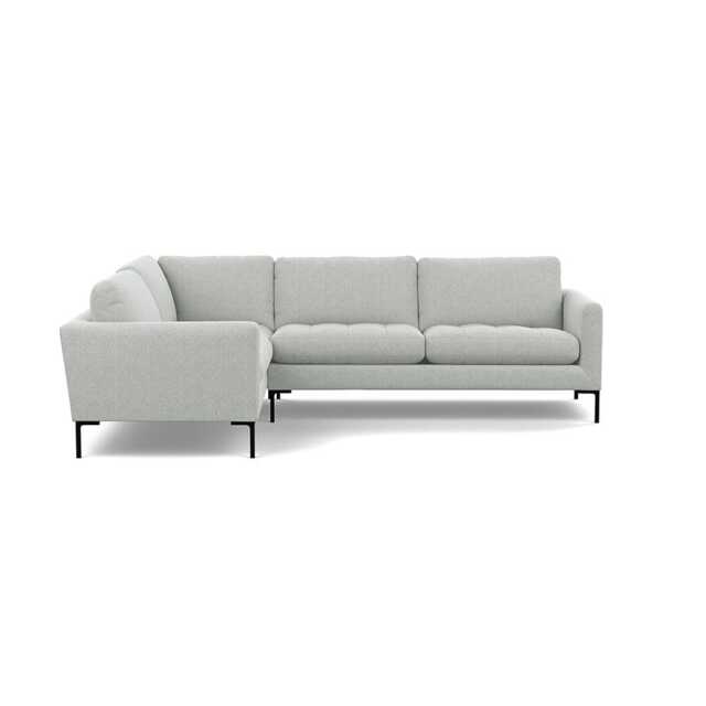 Heal's Eton Left Hand Facing Corner Sofa Melton Wool Limestone Black Feet