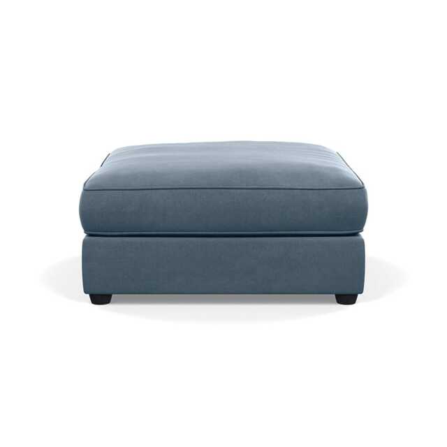 Heal's Tailor Footstool Capelo Linen-Cotton Mineral Black Feet
