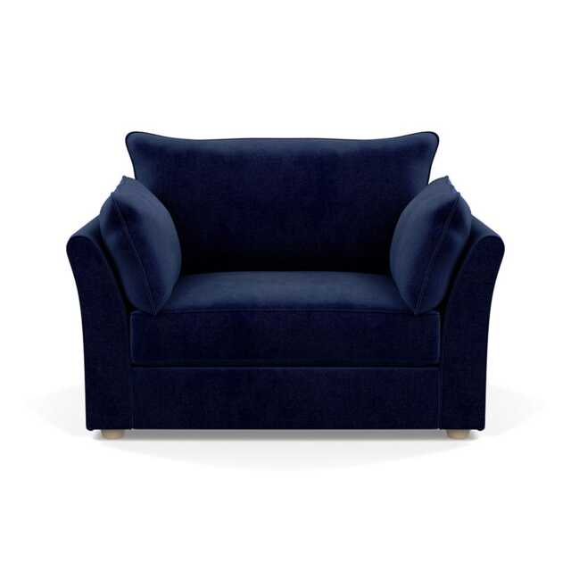 Heal's Tailor Loveseat Smart Luxe Velvet Midnight Natural Beech Feet