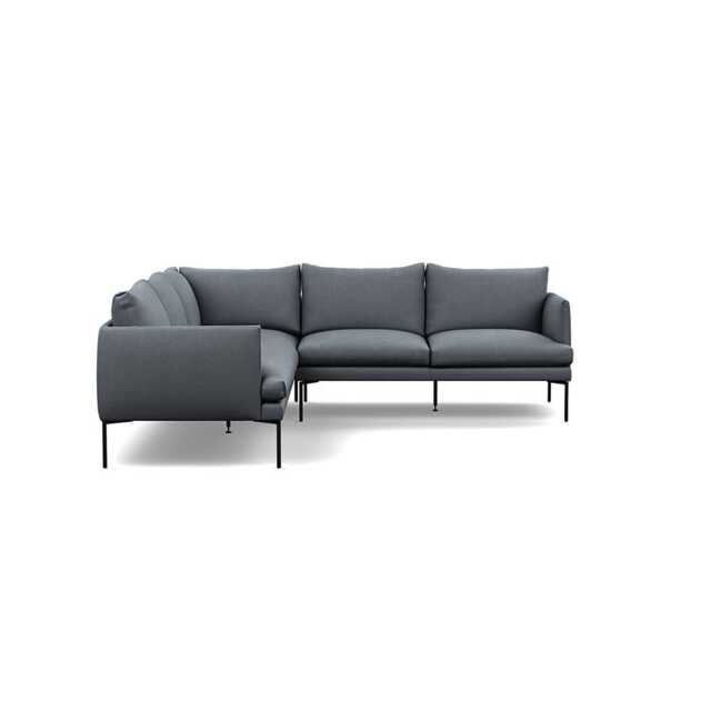 Heal's Matera Large Corner Sofa Siena Cotton Shale Grey Black Feet