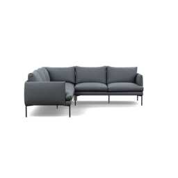 Heal's Matera Large Corner Sofa Siena Cotton Shale Grey Black Feet