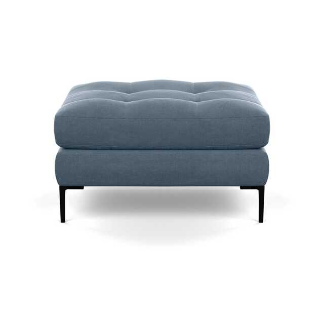 Heal's Eton Footstool Capelo Linen-Cotton Mineral Black Feet