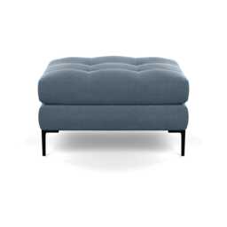 Heal's Eton Footstool Capelo Linen-Cotton Mineral Black Feet