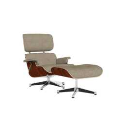 Vitra Eames Lounge Chair & Ottoman Santos Palisander Clas. Nubia 04 Bamboo Terra Polished Black Base 04