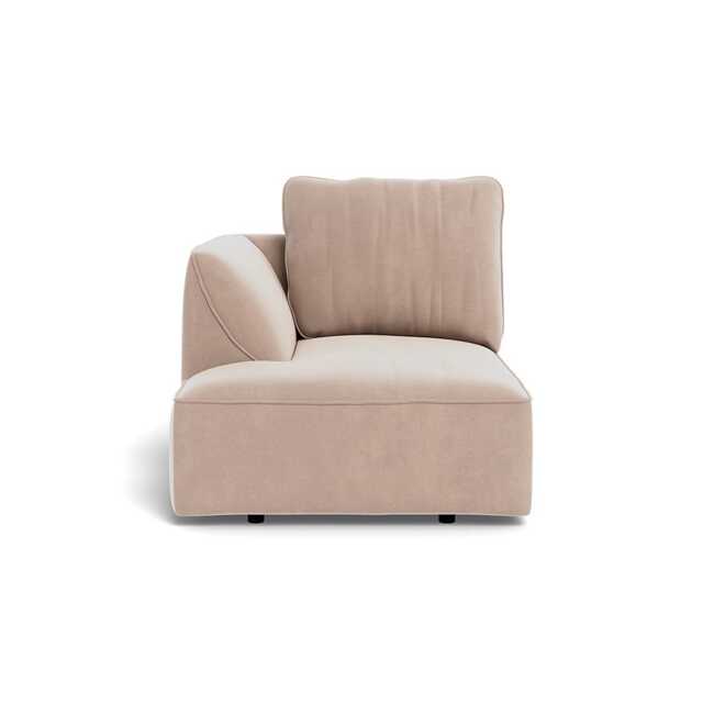 Heal's Morven Left Hand Facing Chaise Unit Smart Velvet Pebble