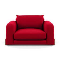 Heal's Nuvola Loveseat Melton Wool Red Oxide Walnut Stained Feet