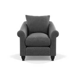 Heal's Devon Armchair Melton Wool Granite Black Stain Beech Feet