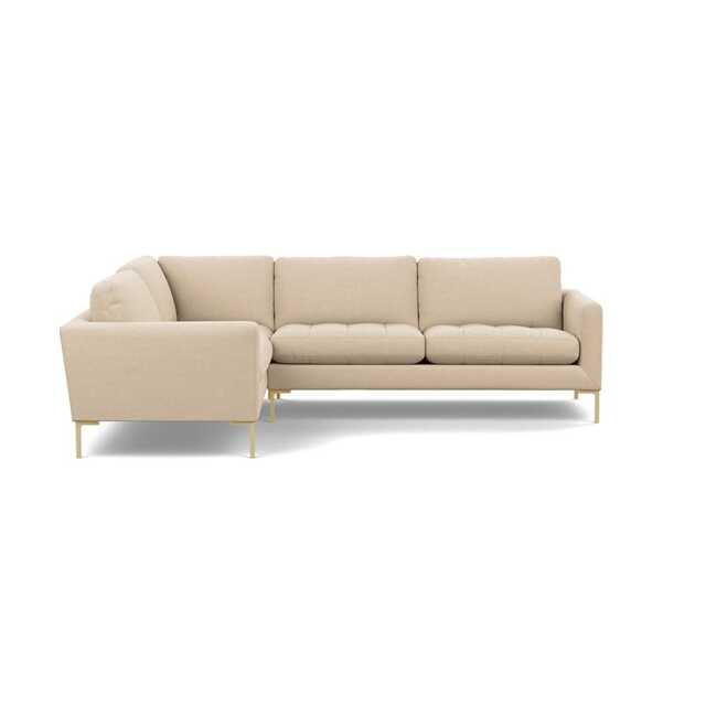 Heal's Eton Left Hand Facing Corner Sofa Brushed Cotton Oat Brass Feet