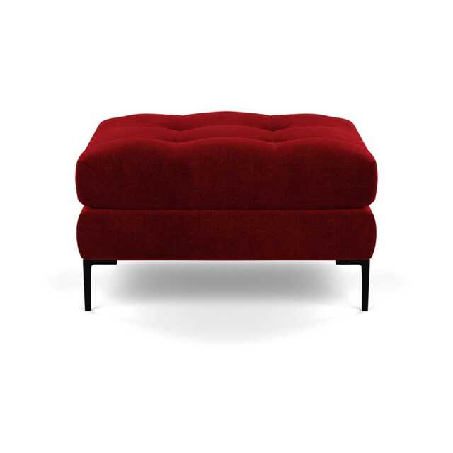 Heal's Eton Footstool Smart Luxe Velvet Mulberry Black Feet