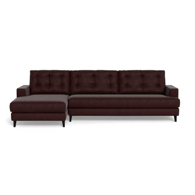 Heal's Mistral Left Hand Facing Corner Sofa Smart Luxe Velvet Acorn Black Beech Feet - image 1