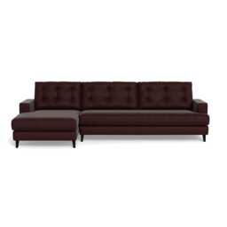 Heal's Mistral Left Hand Facing Corner Sofa Smart Luxe Velvet Acorn Black Beech Feet - thumbnail 2