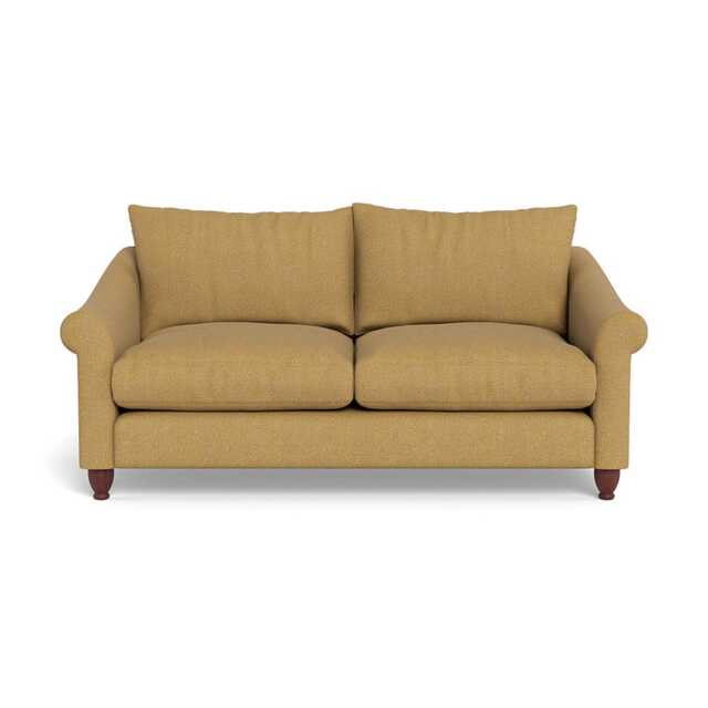 Heal's Devon 3 Seater Boucle Tweed Citrine Walnut Stained Beech Feet