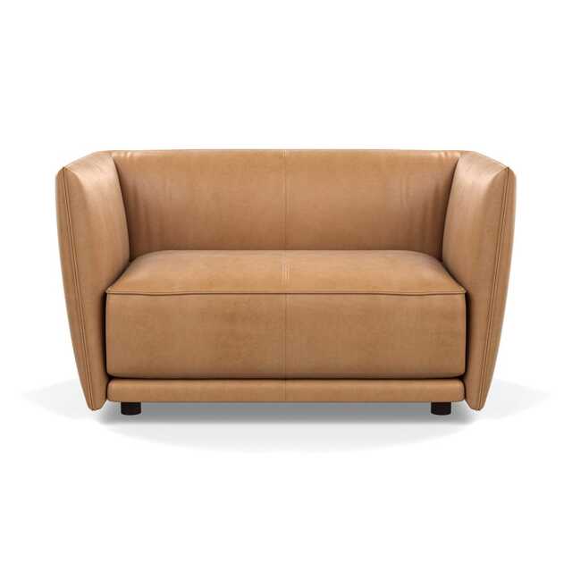 Heal's Valley Loveseat Daino Parchment Walnut Stain Feet - image 1