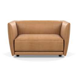 Heal's Valley Loveseat Daino Parchment Walnut Stain Feet