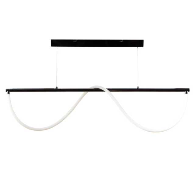 Heal's Wave LED Long Pendant Black Chrome