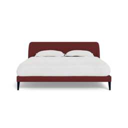 Heal's Wallis Bedstead Super King Capelo Linen-Cotton Etruscan Red Black Painted Oak Feet
