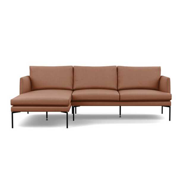Heal's Matera Left Hand Facing Chaise Sofa Siena Cotton Clay Black Feet