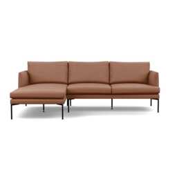Heal's Matera Left Hand Facing Chaise Sofa Siena Cotton Clay Black Feet