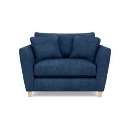 Heal's Torino Loveseat Broad Weave Lagoon Natural Feet