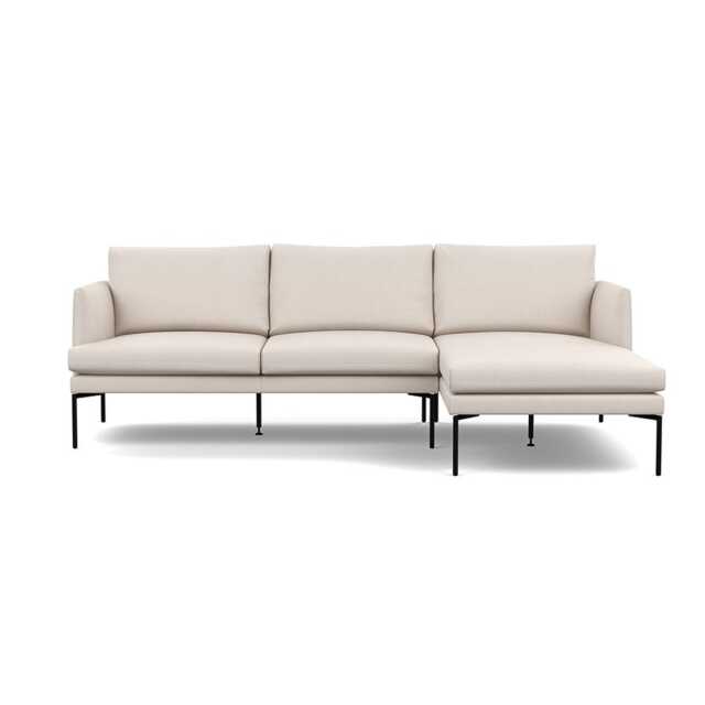 Heal's Matera Right Hand Facing Chaise Sofa Siena Cotton Natural Black Feet