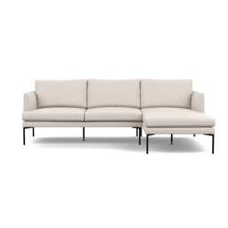 Heal's Matera Right Hand Facing Chaise Sofa Siena Cotton Natural Black Feet
