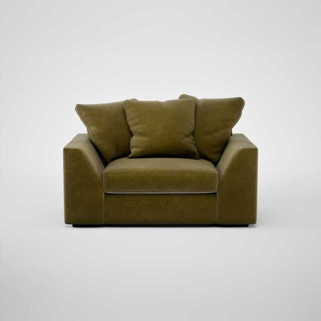 Heal's Cumulus Loveseat Smart Luxe Velvet Peridot Black Feet