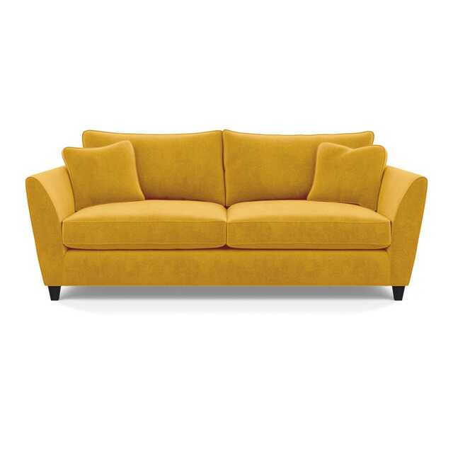 Heal's Torino 4 Seater Sofa Smart Luxe Velvet Canary Black Feet